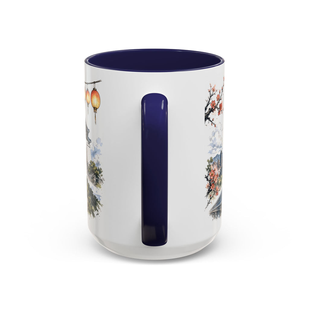 Taipei Coffee Mug | Taiwan Travel Souvenir | Vintage Illustrated City Gift | 11 oz 15 oz Accent Mug