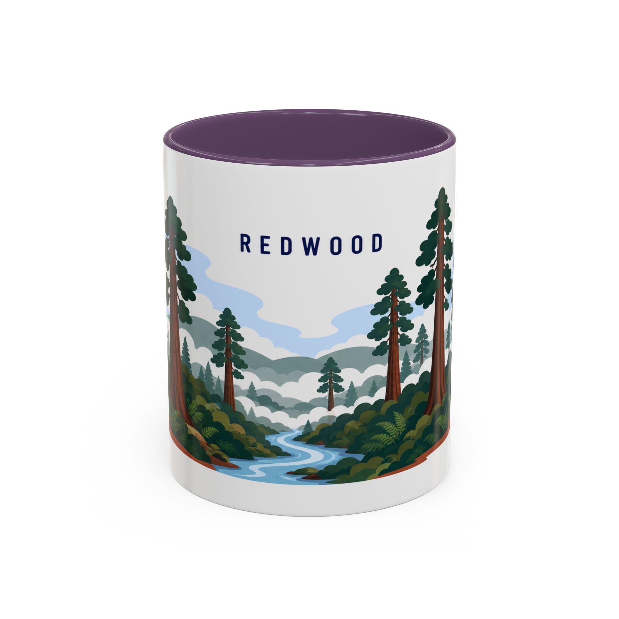 Redwood National Park Coffee Mug | Solid Color Block Park Souvenir | 11oz 15oz Accent Mug