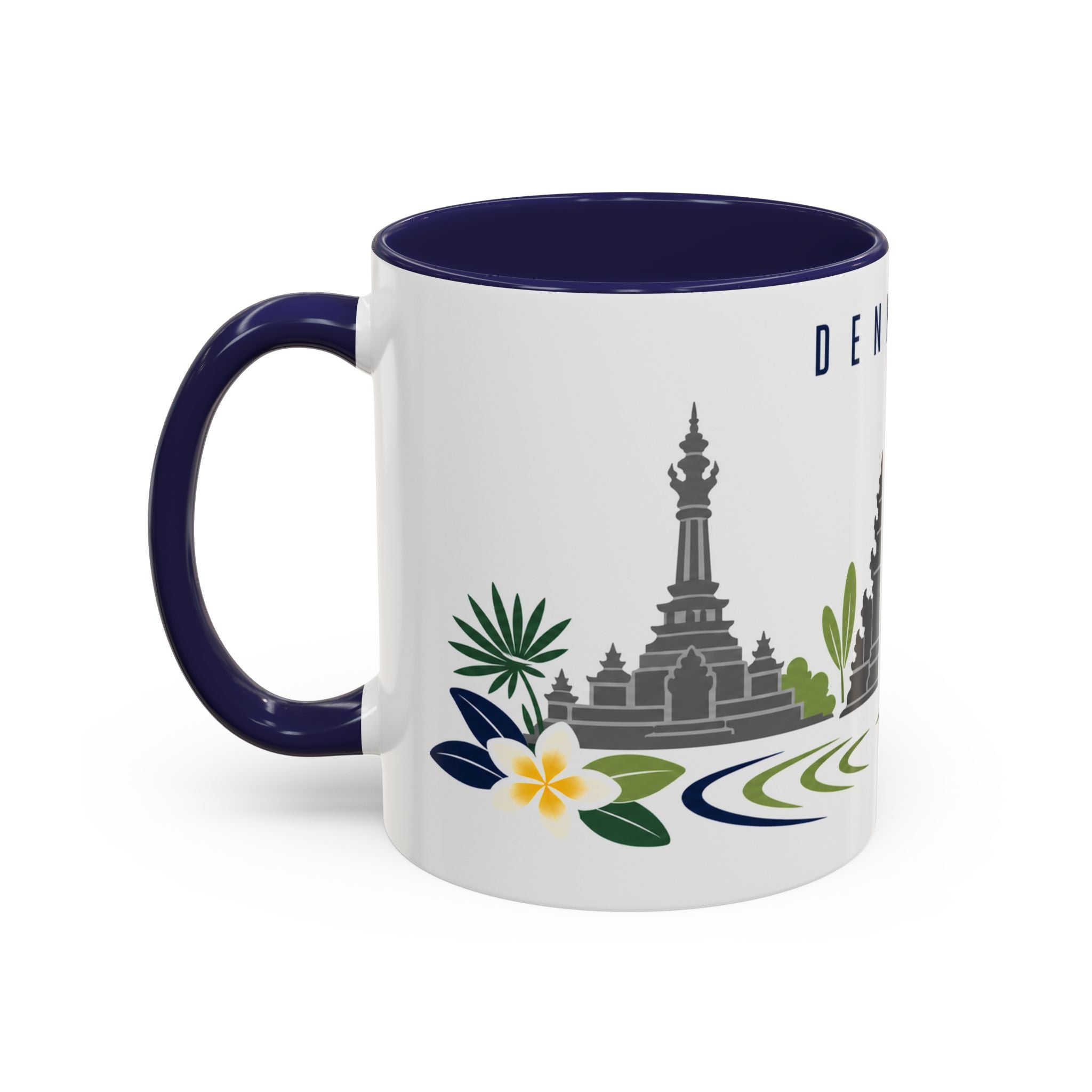 Denpasar Coffee Mug | Indonesia Travel Souvenir | Porcelain Decal City Gift | 11oz 15oz Accent Mug