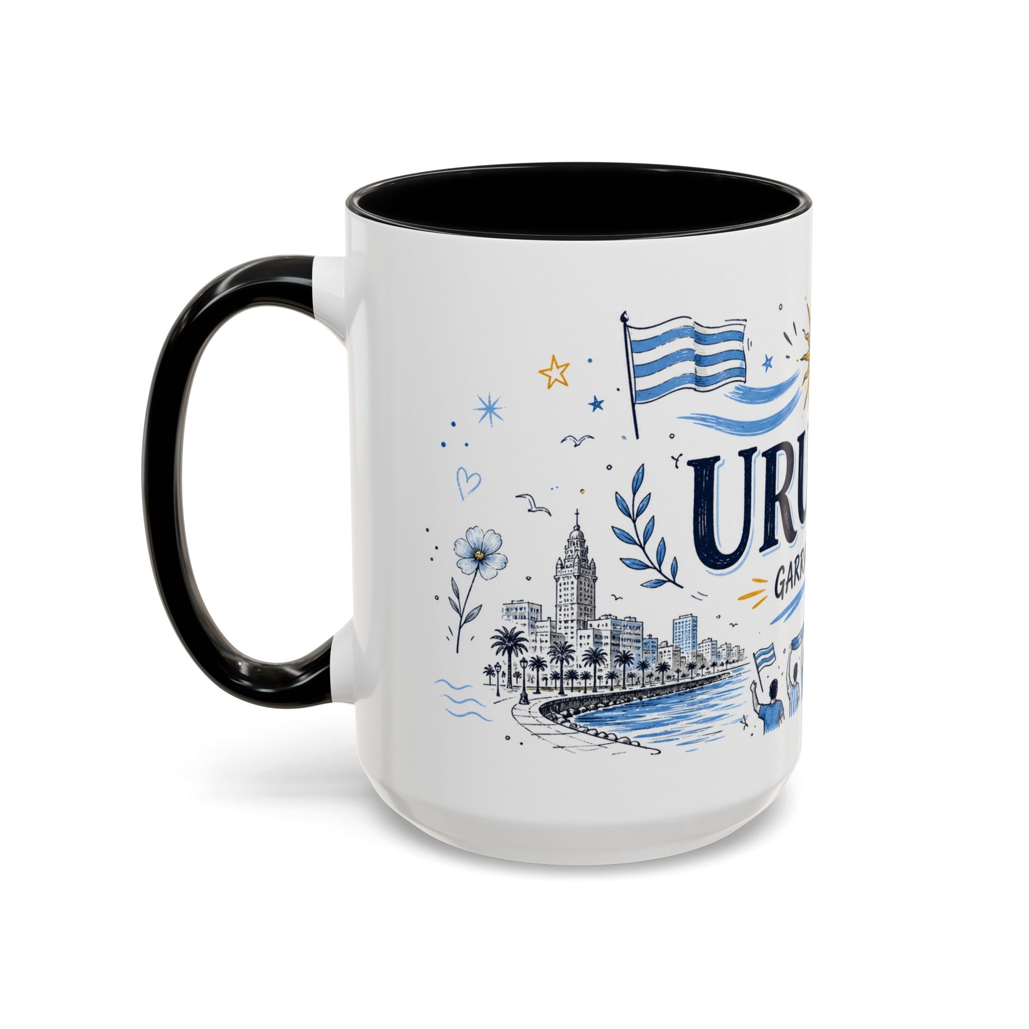 Uruguay Soccer Coffee Mug | World Cup Fan Gift | Accent Color Ceramic 11oz 15oz Match Day Cup