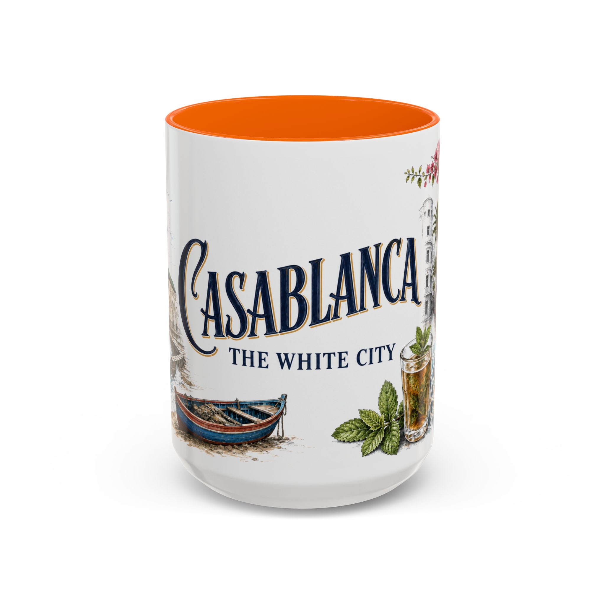 Casablanca Coffee Mug | Morocco Travel Souvenir | Vintage Illustrated City Gift | 11 oz 15 oz Accent Mug
