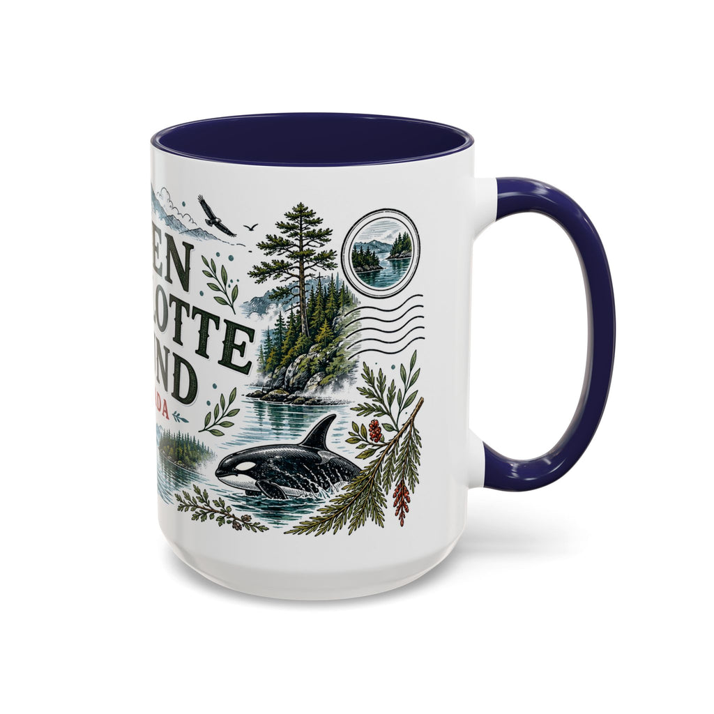 Queen Charlotte Sound Coffee Mug | Travel Destination Souvenir Gift | Accent Color Ceramic 11oz 15oz