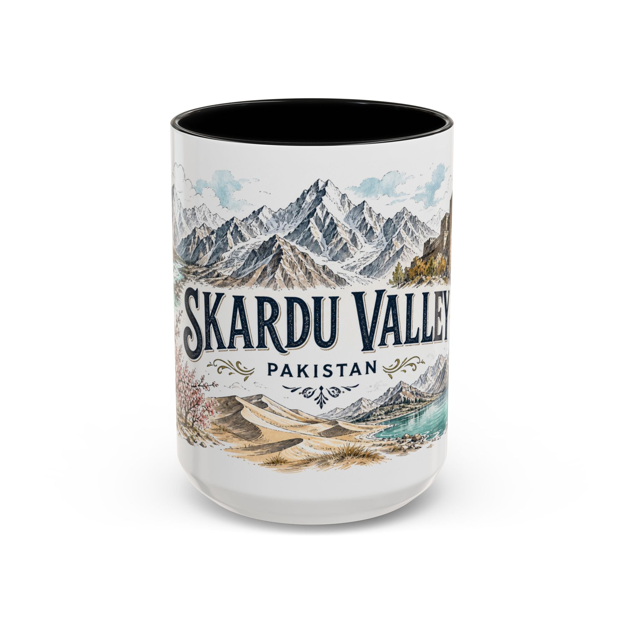 Skardu Valley Mug, Pakistan Travel Souvenir, Bucket List Gift, Accent Ceramic Coffee Mug 11oz 15oz