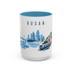 Busan Coffee Mug | South Korea Travel Souvenir | Porcelain Decal City Gift | 11oz 15oz Accent Mug