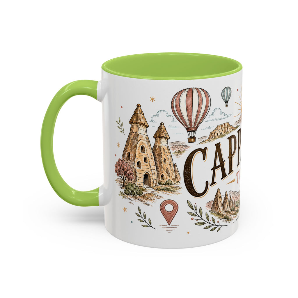 Cappadocia Coffee Mug | Travel Destination Souvenir Gift | Accent Color Ceramic 11oz 15oz