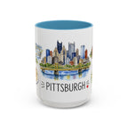 Pittsburgh Illustrated Travel Mug | City Souvenir Accent Coffee Mug | 11oz 15oz Ceramic Cup