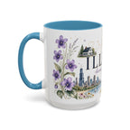 Illinois State Map Mug | Botanical Travel Sketch, Moving Away Gift (11oz 15oz)