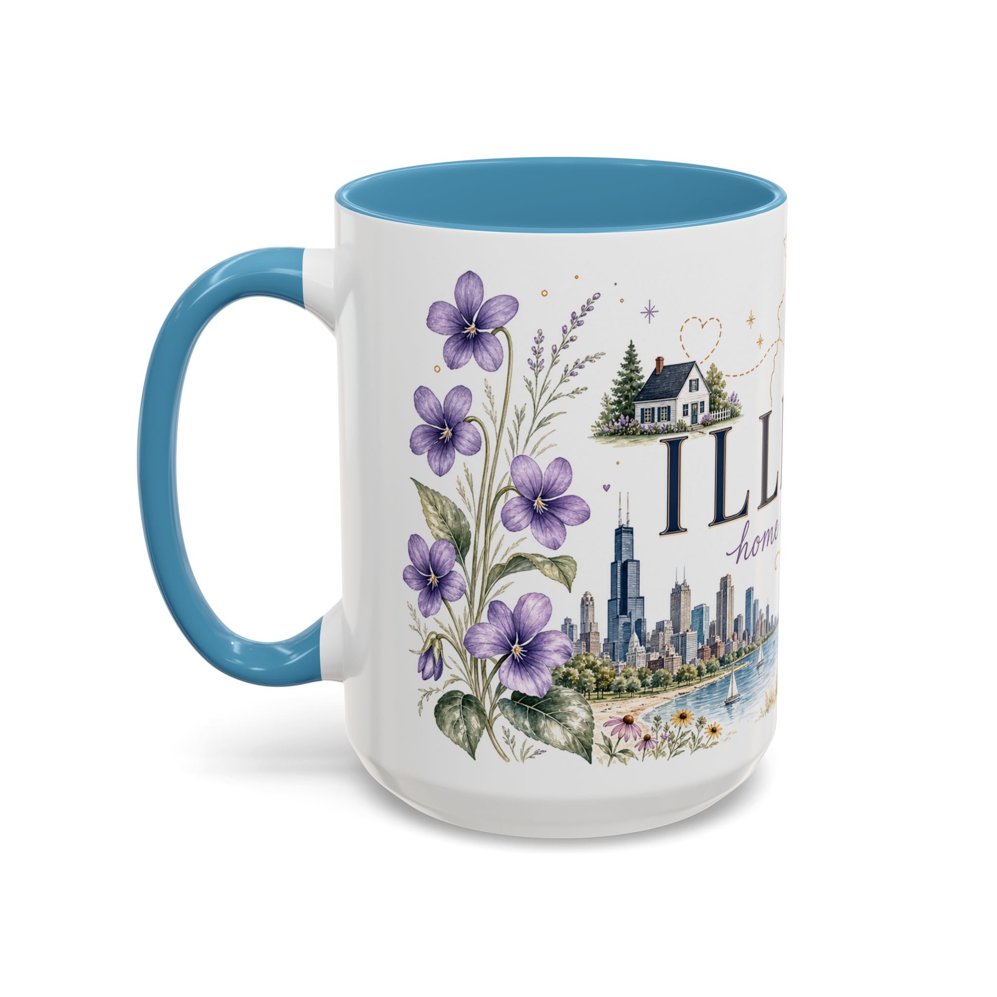 Illinois State Map Mug | Botanical Travel Sketch, Moving Away Gift (11oz 15oz)