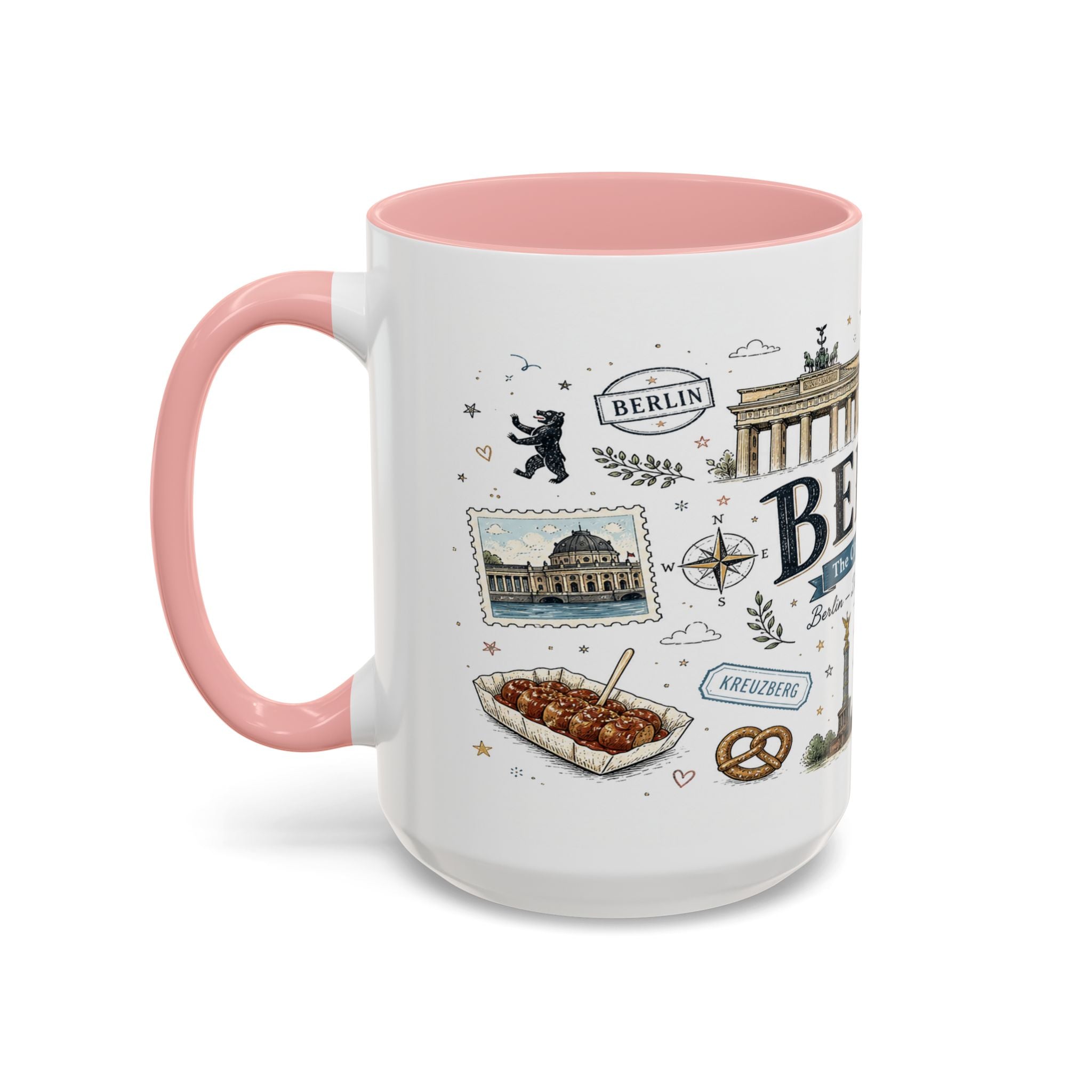 Berlin Coffee Mug | Germany Souvenir Travel Gift | Accent Color Ceramic 11oz 15oz