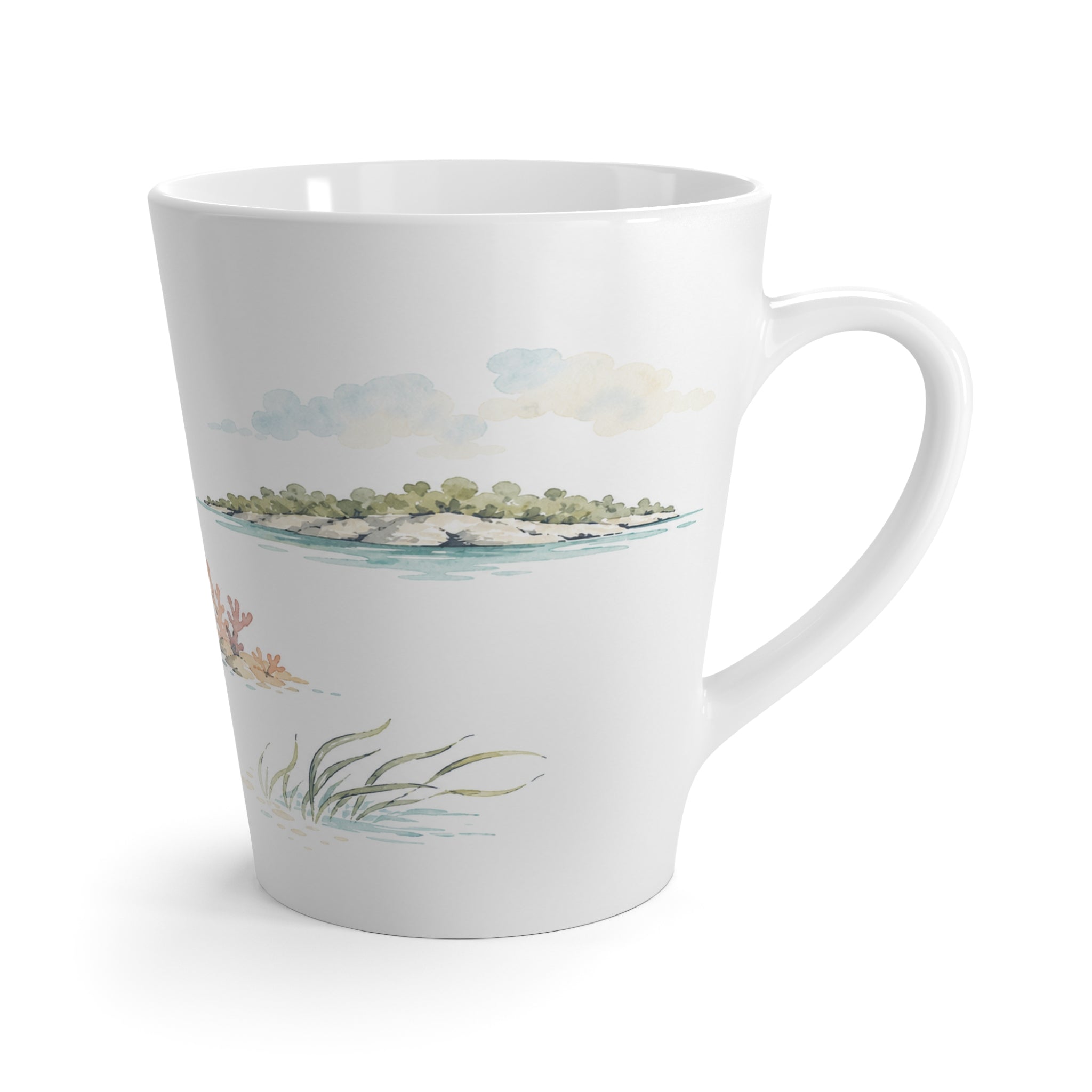 Biscayne National Park Latte Mug | Pastel Watercolor Nature Coffee Cup | 12 oz Travel Souvenir Gift
