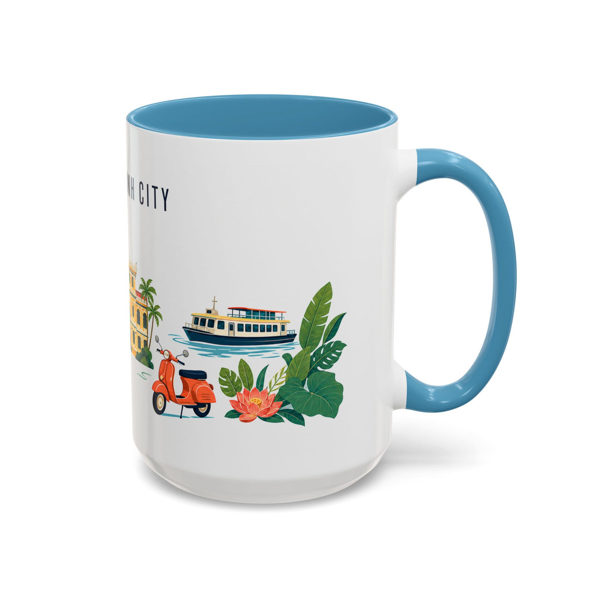 Ho Chi Minh City Coffee Mug | Vietnam Travel Souvenir | Porcelain Decal City Gift | 11oz 15oz Accent Mug