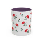 Ohio Scarlet Carnation Mug, State Flower Floral Coffee Cup, 11oz Botanical Gift
