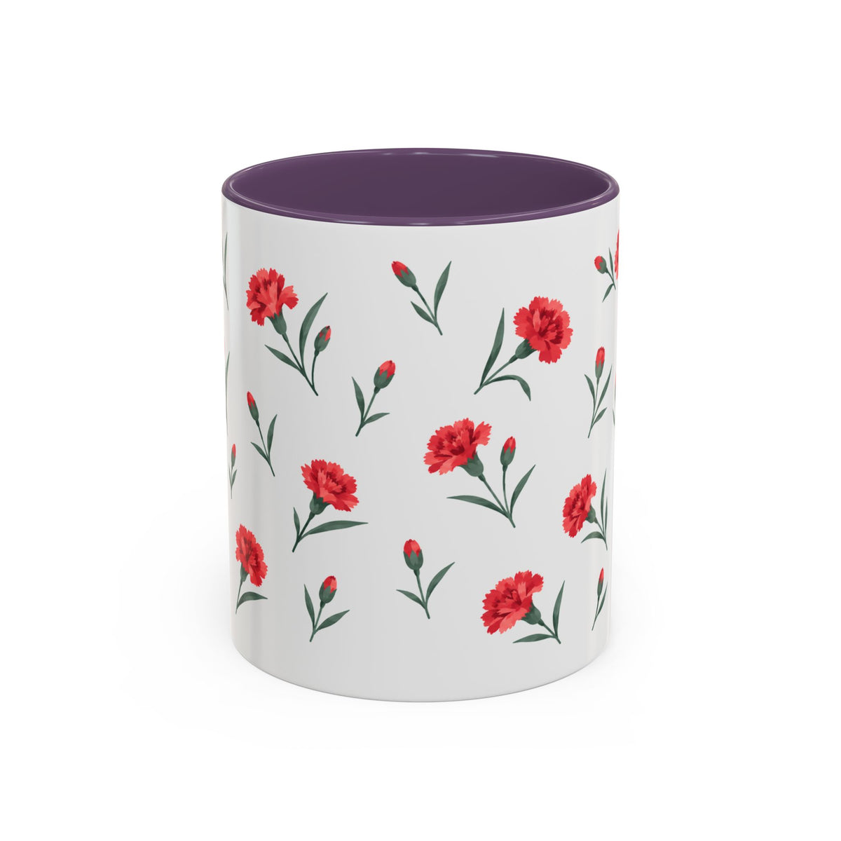 Ohio Scarlet Carnation Mug, State Flower Floral Coffee Cup, 11oz Botanical Gift