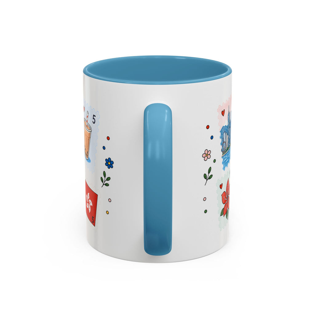 Hong Kong Coffee Mug | Postage Stamp Collage Mug | Travel Souvenir Accent Cup 11oz 15oz