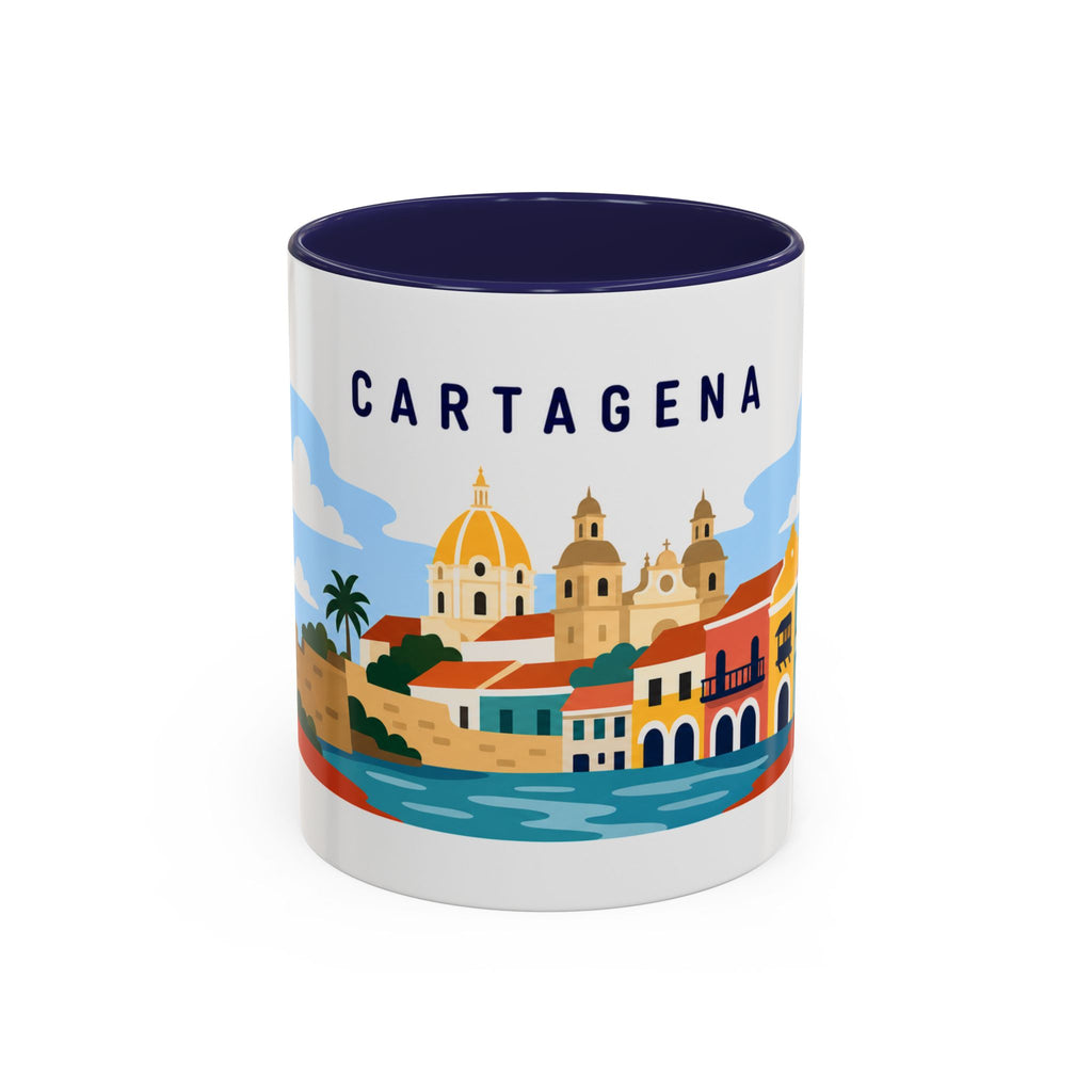 Cartagena Coffee Mug | Travel Destination Souvenir Gift | Accent Color Ceramic 11oz 15oz
