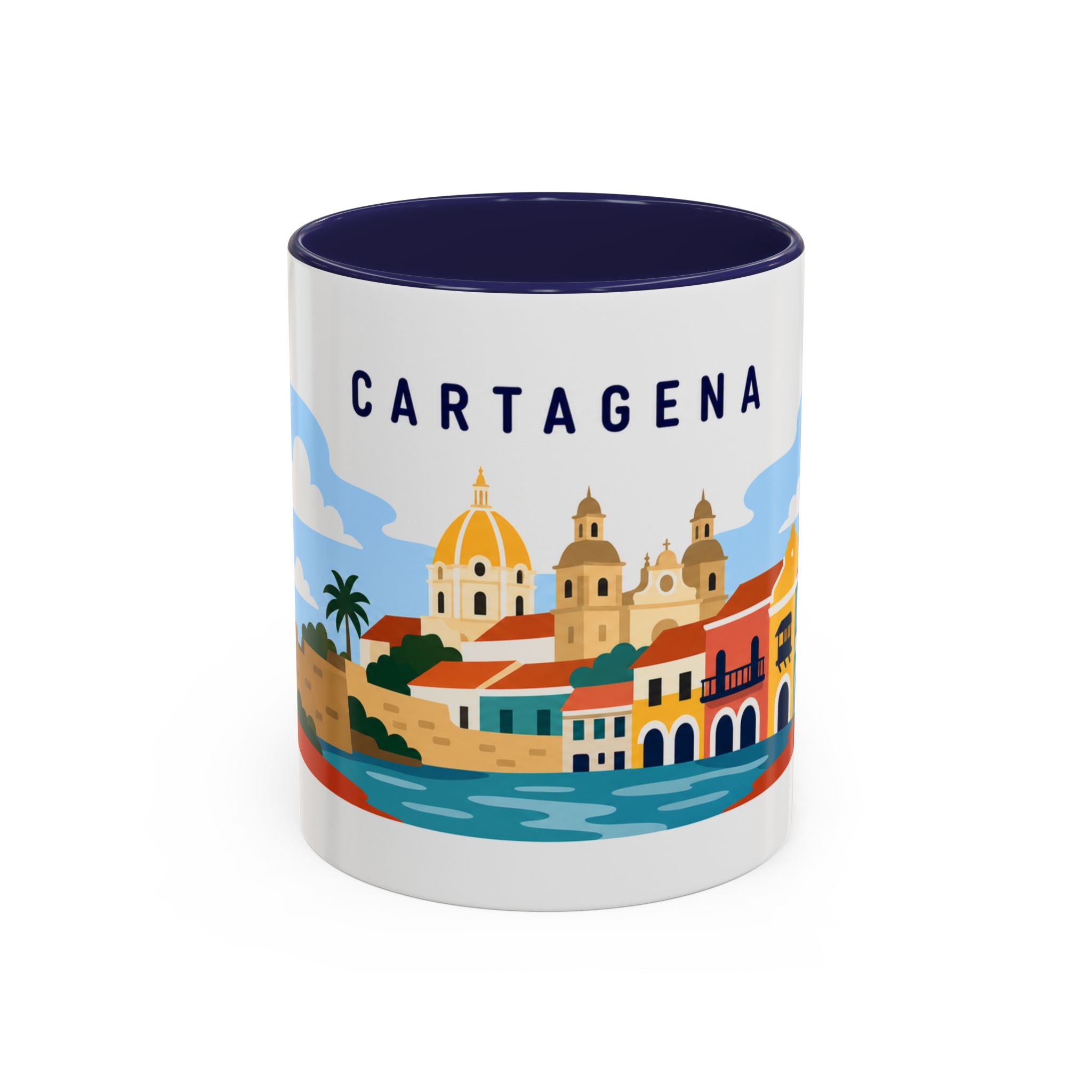 Cartagena Coffee Mug | Travel Destination Souvenir Gift | Accent Color Ceramic 11oz 15oz