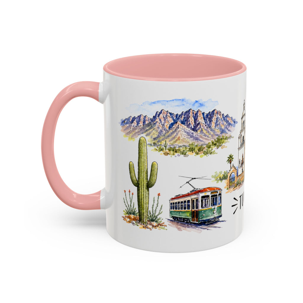 Tucson Illustrated Travel Mug | City Souvenir Accent Coffee Mug | 11oz 15oz Ceramic Cup