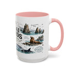 Kenai Fjords National Park Coffee Mug | Alaska Coastal Wildlife Hiking Gift | Accent Color Ceramic 11oz 15oz