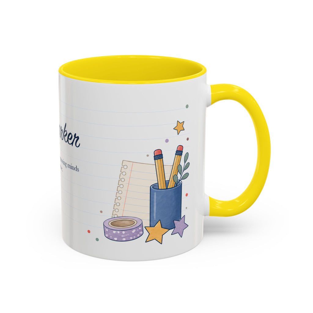 Personalized Teacher Mug | Custom Name Notebook Coffee Cup | Back to School Gift 11oz 15oz