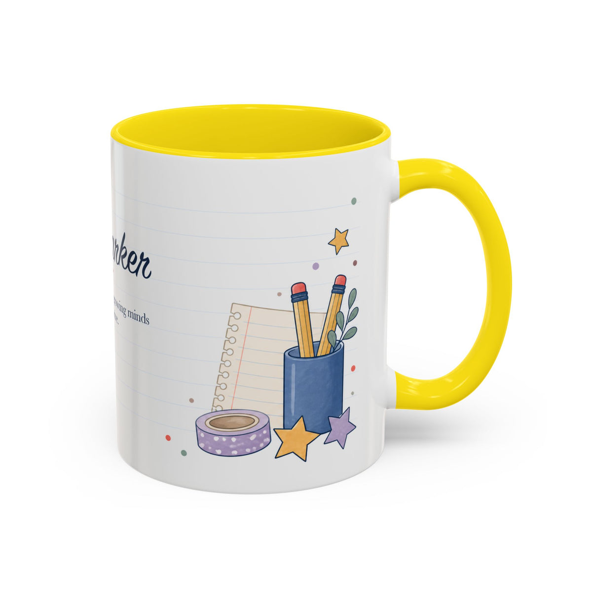 Personalized Teacher Mug | Custom Name Notebook Coffee Cup | Back to School Gift 11oz 15oz