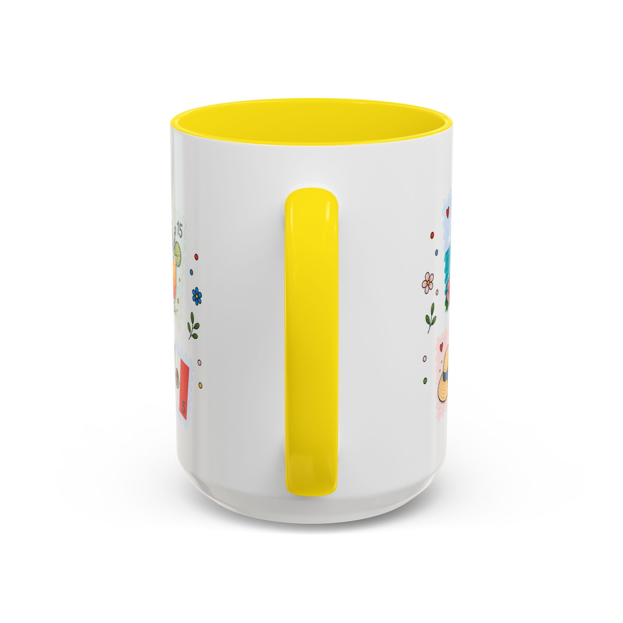Cancun Coffee Mug | Postage Stamp Collage Mug | Travel Souvenir Accent Cup 11oz 15oz