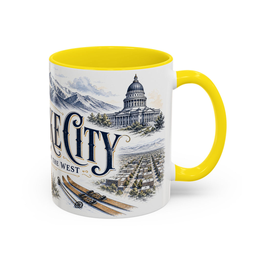 Salt Lake City Coffee Mug | United States Travel Souvenir | Vintage Illustrated City Gift | 11 oz 15 oz Accent Mug