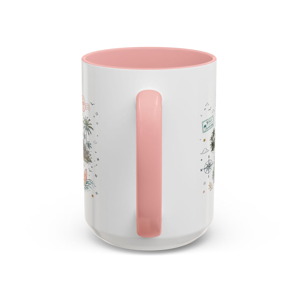 Bali Coffee Mug | Indonesia Souvenir Travel Gift | Accent Color Ceramic 11oz 15oz