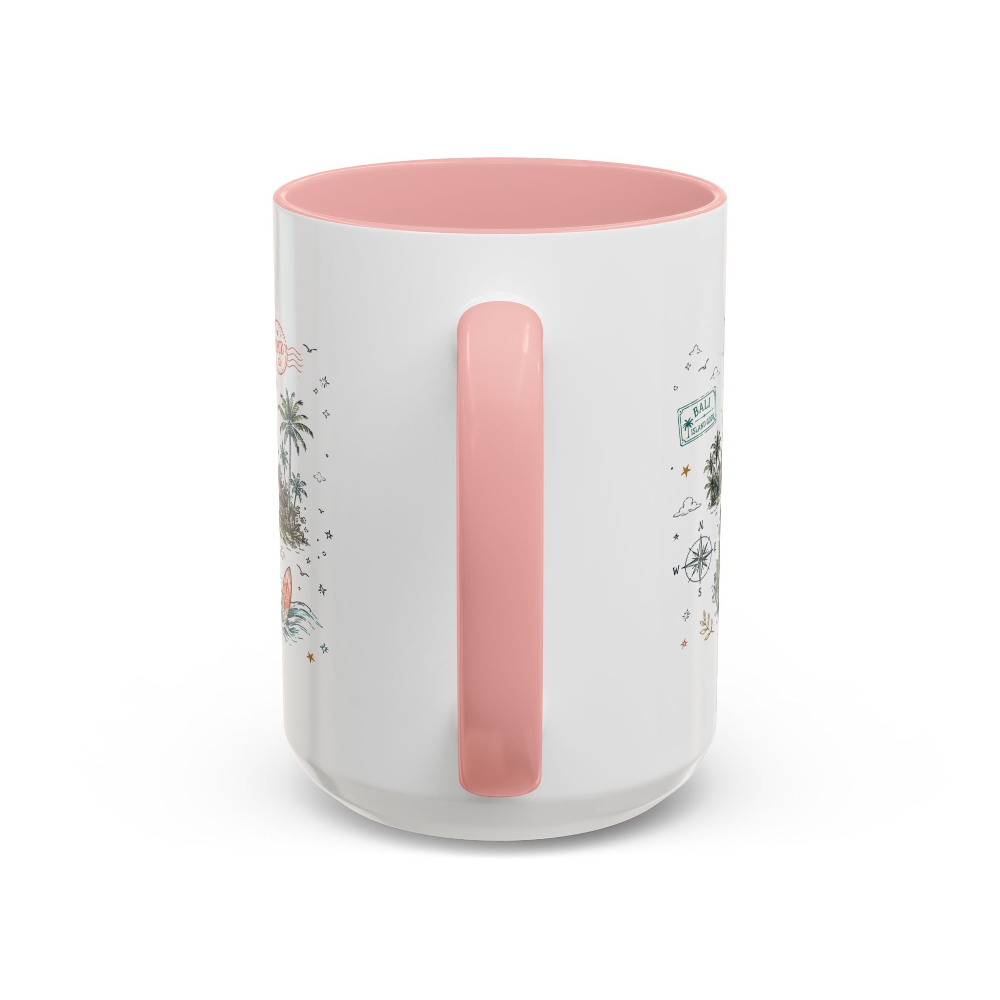 Bali Coffee Mug | Indonesia Souvenir Travel Gift | Accent Color Ceramic 11oz 15oz