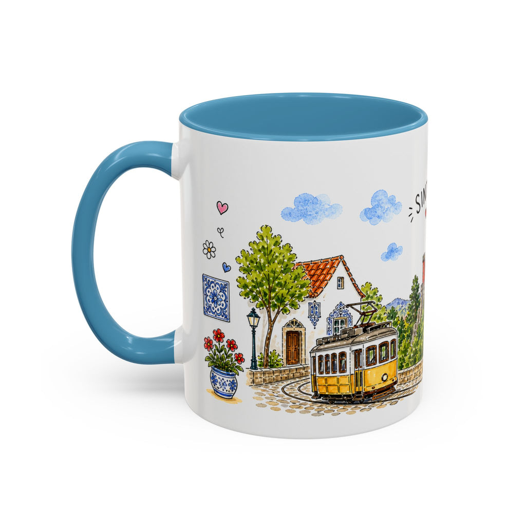 Sintra Illustrated Travel Mug | Portugal Souvenir Accent Coffee Mug | 11oz 15oz Ceramic Cup