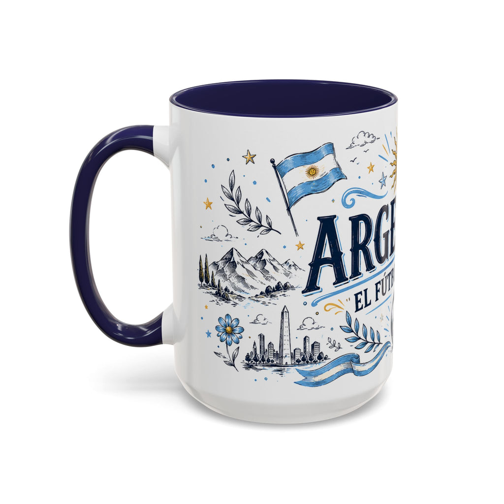 Argentina Soccer Coffee Mug | Soccer Fan Gift | Accent Color Ceramic 11oz 15oz Match Day Cup
