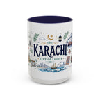 Karachi Coffee Mug | Pakistan Souvenir Travel Gift | Accent Color Ceramic 11oz 15oz