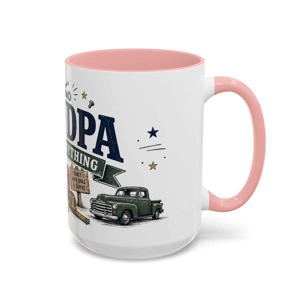 Grandpa Can Fix Anything Coffee Mug | Funny Gift From Grandkids | Accent Ceramic 11oz 15oz