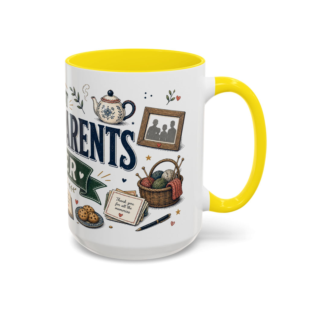 Best Grandparents Ever Coffee Mug | Gift From Grandkids | Accent Color Ceramic 11oz 15oz