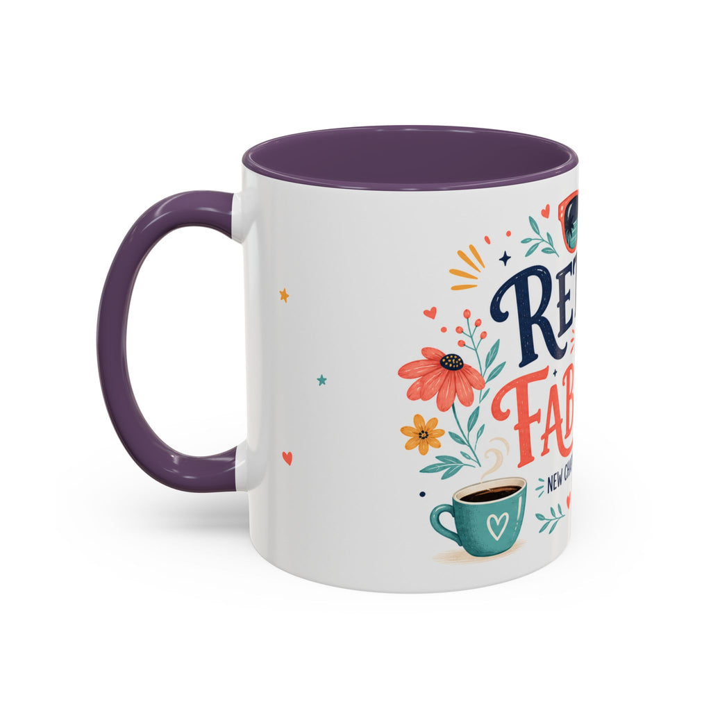 Retired And Fabulous Coffee Mug | Retirement Gift For Women Men | Accent Color Ceramic 11oz 15oz