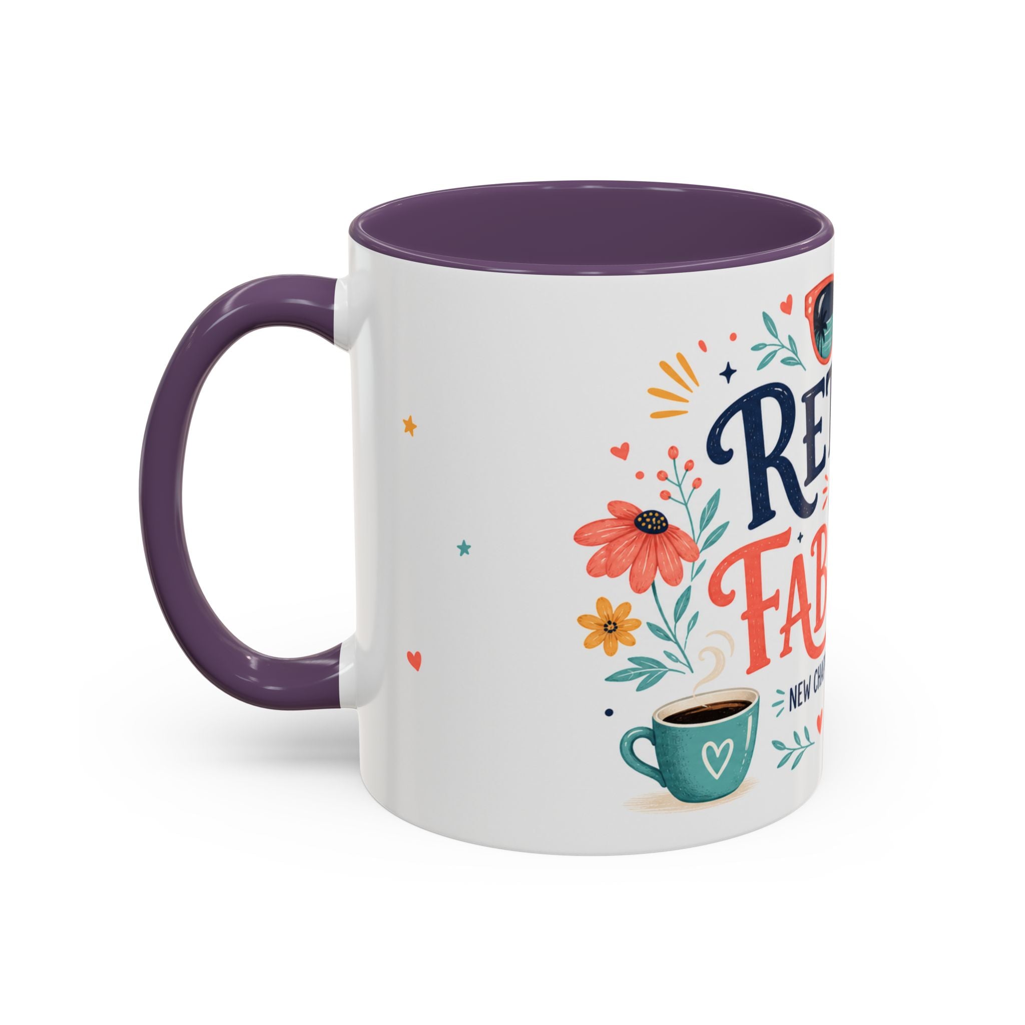 Retired And Fabulous Coffee Mug | Retirement Gift For Women Men | Accent Color Ceramic 11oz 15oz