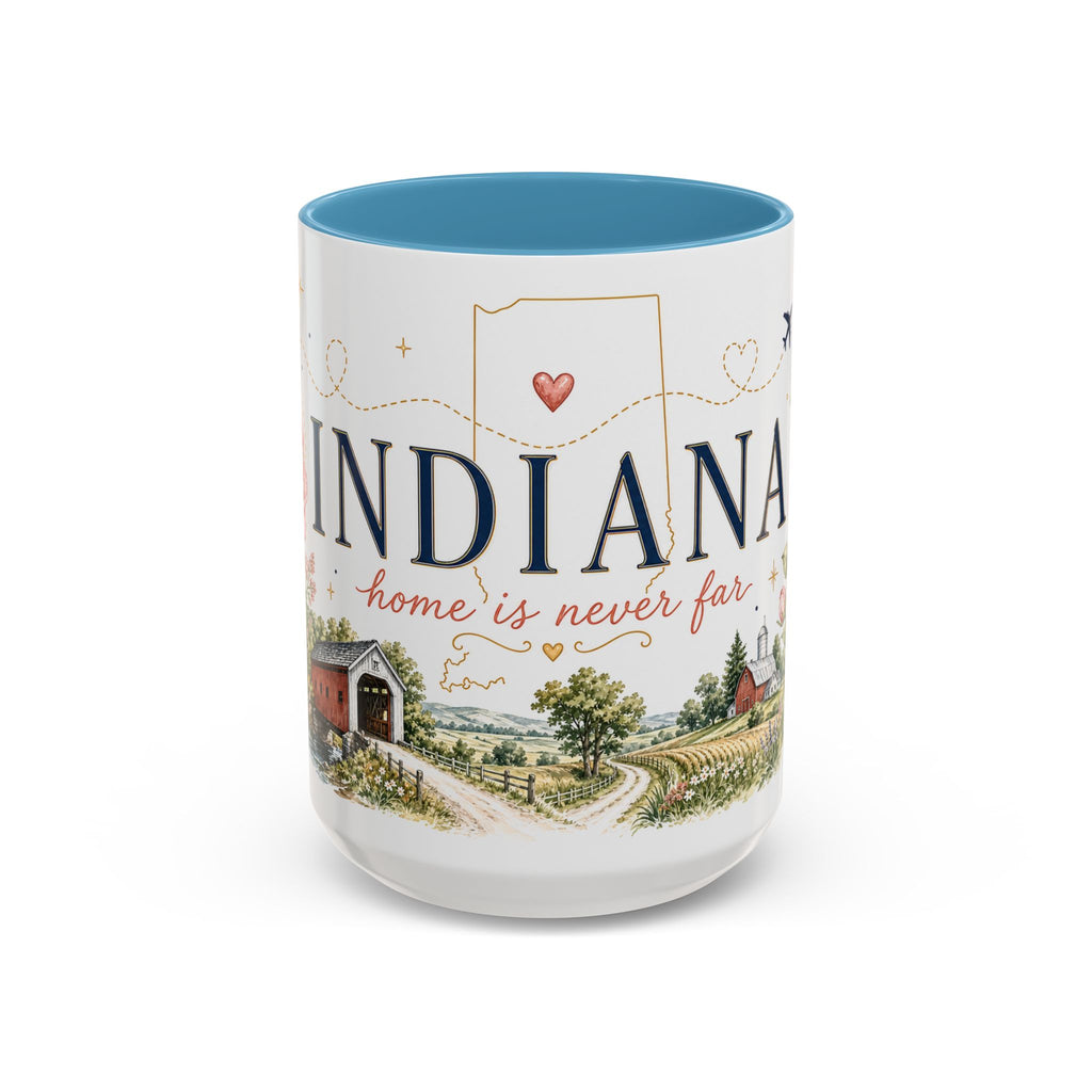 Indiana State Mug | Moving Away, Long Distance Friendship Gift | Botanical Map Accent Cup