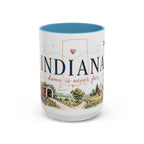Indiana State Mug | Moving Away, Long Distance Friendship Gift | Botanical Map Accent Cup