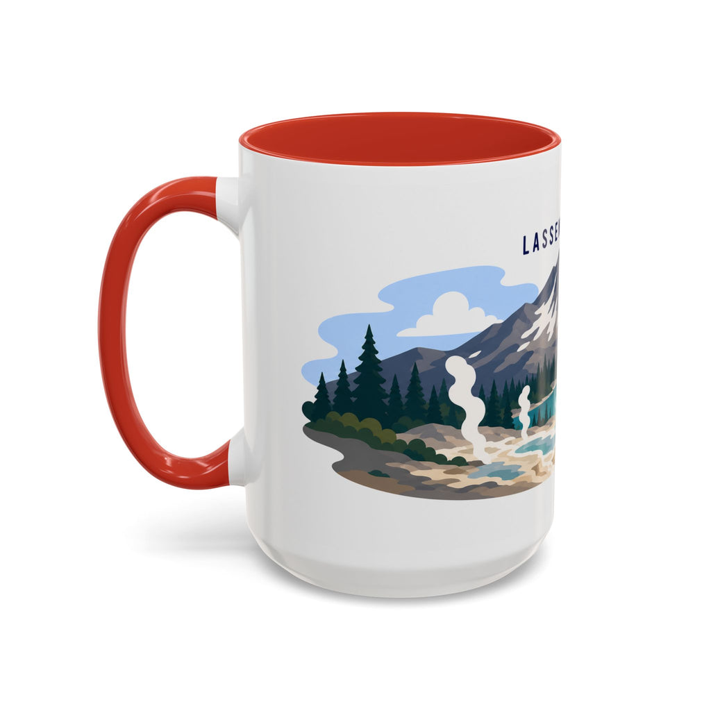 Lassen Volcanic National Park Coffee Mug | Solid Color Block Park Souvenir | 11oz 15oz Accent Mug