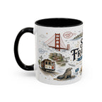 San Francisco Coffee Mug | California Souvenir Travel Gift | Accent Color Ceramic 11oz 15oz