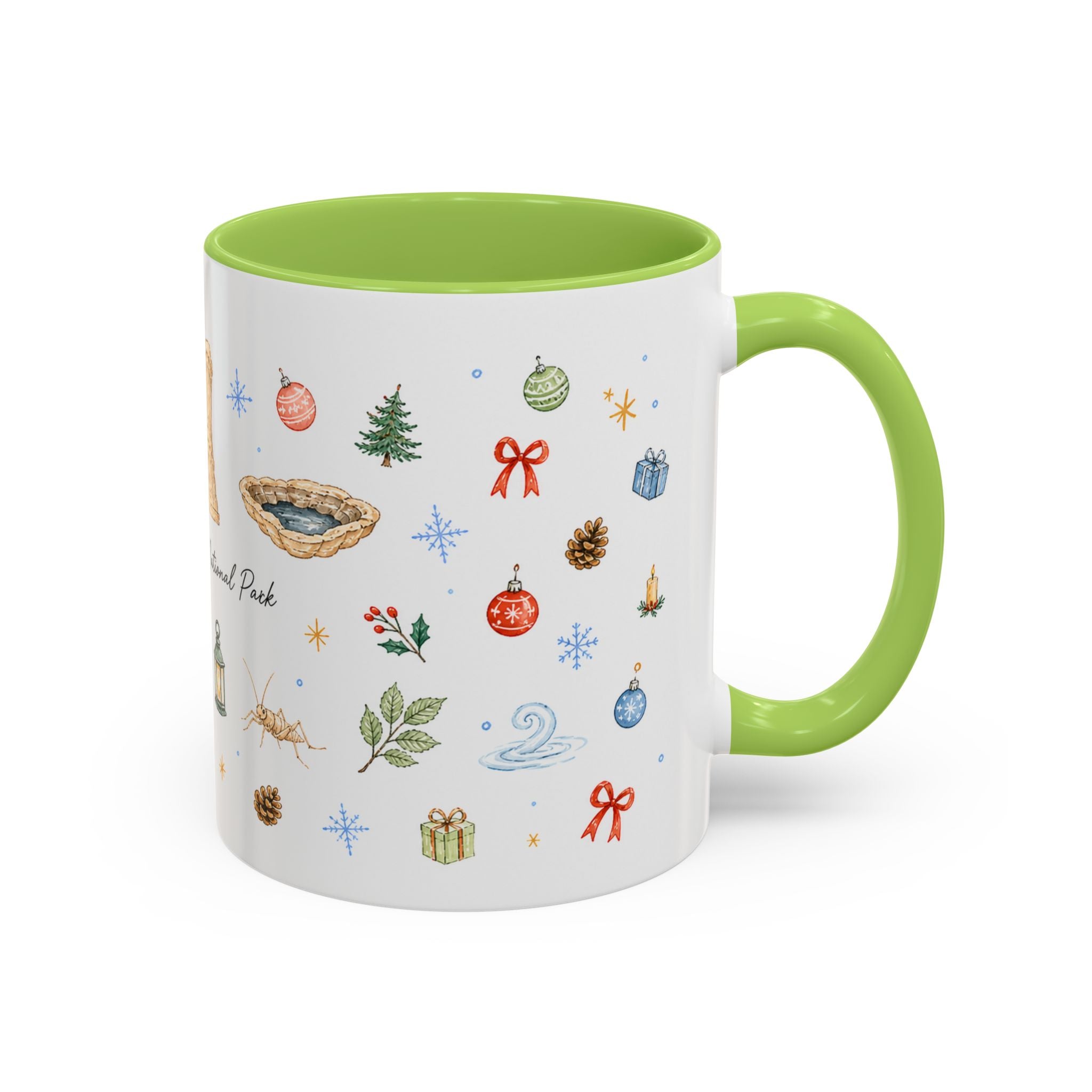 Mammoth Cave National Park Christmas Mug | Watercolor Travel Souvenir | Holiday Gift | Accent Ceramic Coffee Cup 11oz 15oz