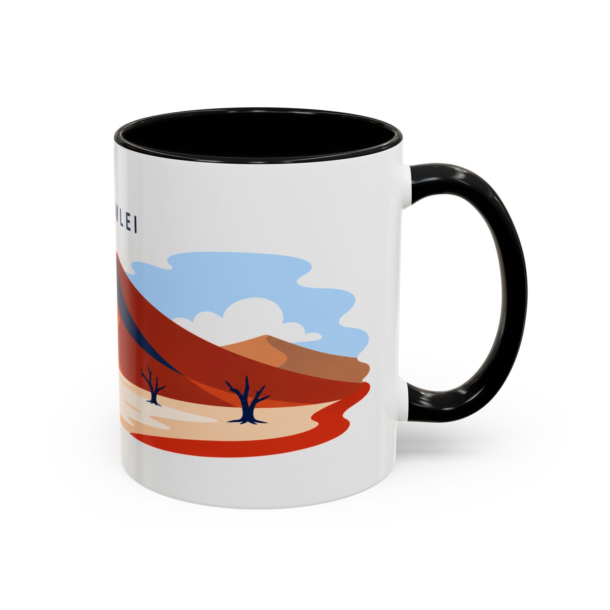 Sossusvlei Coffee Mug | Travel Destination Souvenir Gift | Accent Color Ceramic 11oz 15oz