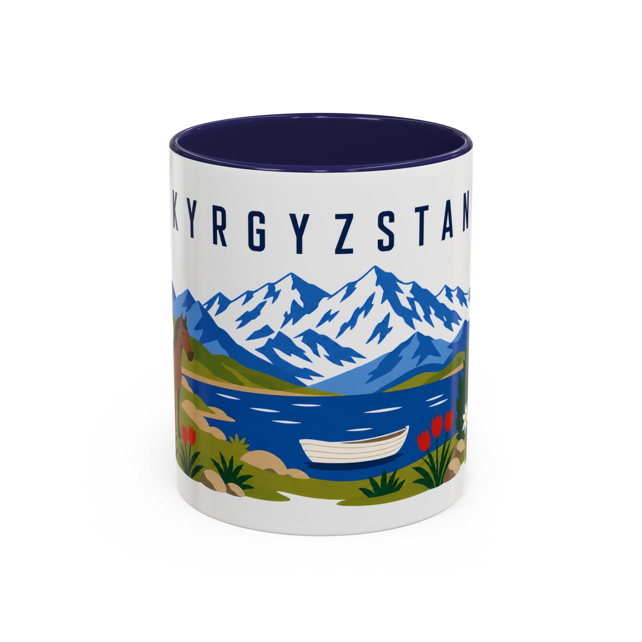 Kyrgyzstan Coffee Mug | Travel Souvenir Accent Mug | Country Gift Ceramic Cup 11oz 15oz
