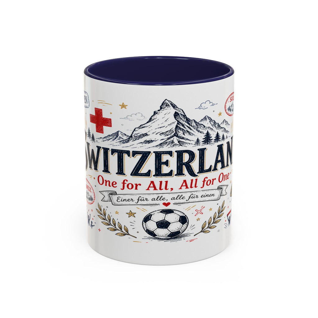Switzerland Coffee Mug | World Cup Soccer Fan Gift | Accent Color Ceramic 11oz 15oz