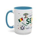 Senegal Soccer Coffee Mug | World Cup Fan Gift | Accent Color Ceramic 11oz 15oz Match Day Cup
