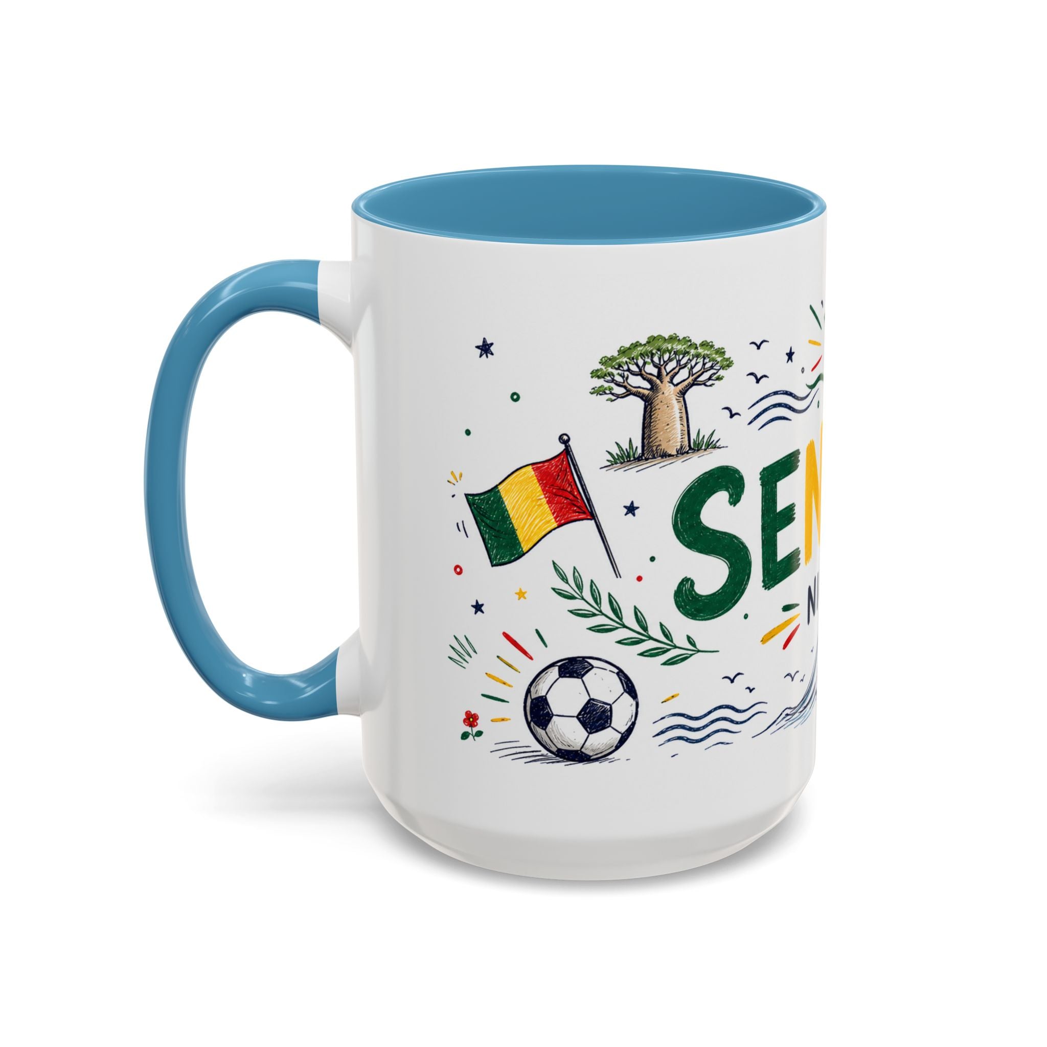 Senegal Soccer Coffee Mug | World Cup Fan Gift | Accent Color Ceramic 11oz 15oz Match Day Cup