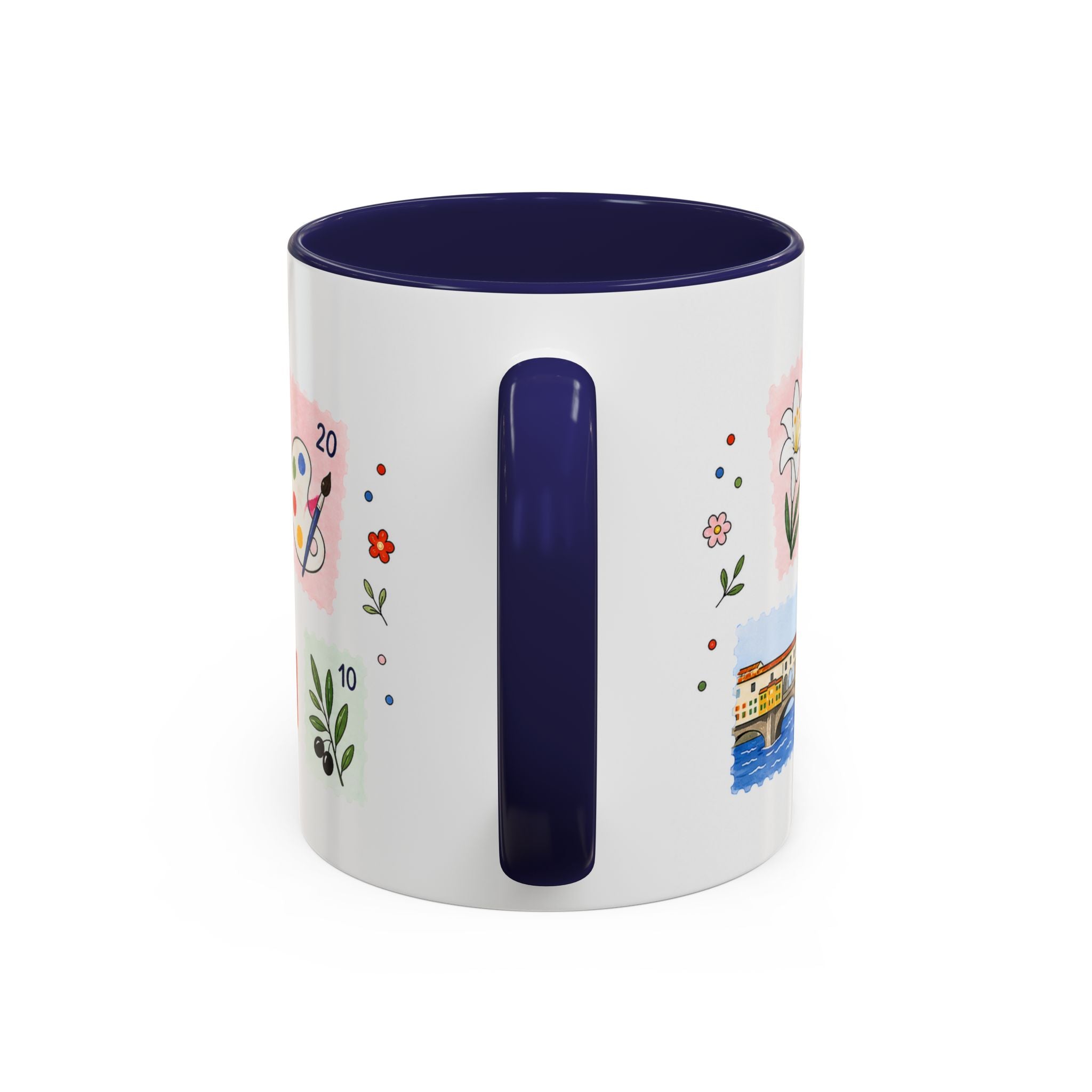 Florence Coffee Mug | Postage Stamp Collage Mug | Travel Souvenir Accent Cup 11oz 15oz