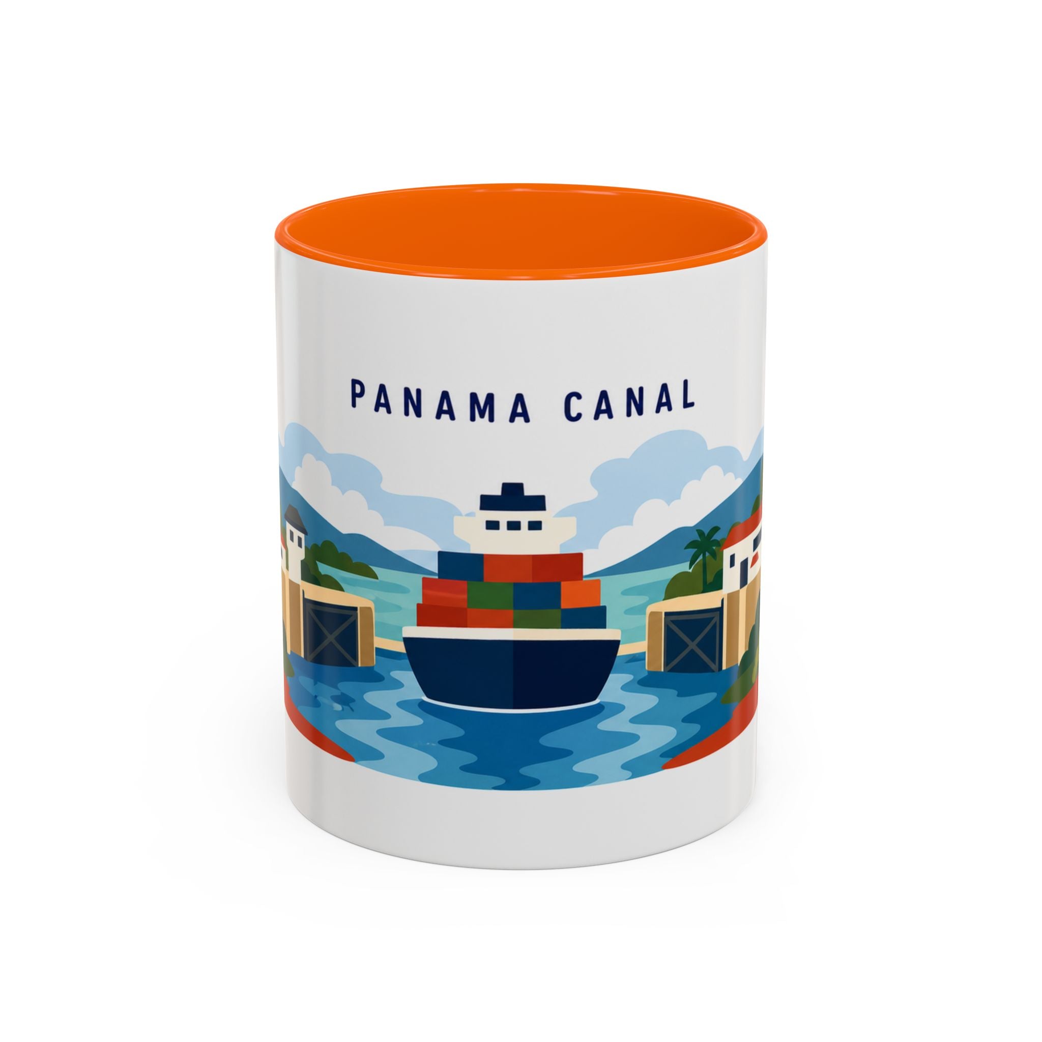 Panama Canal Coffee Mug | Travel Destination Souvenir Gift | Accent Color Ceramic 11oz 15oz