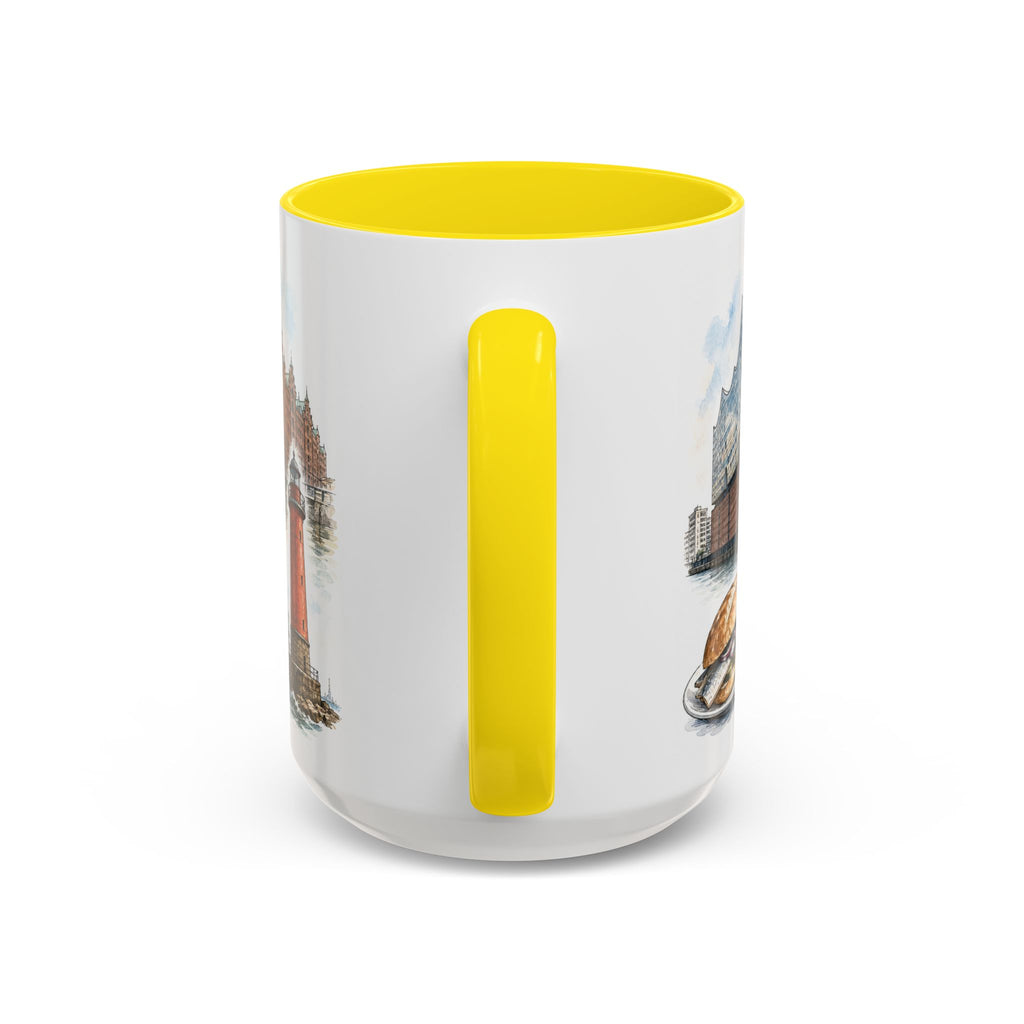 Hamburg Coffee Mug | Germany Travel Souvenir | Vintage Illustrated City Gift | 11 oz 15 oz Accent Mug