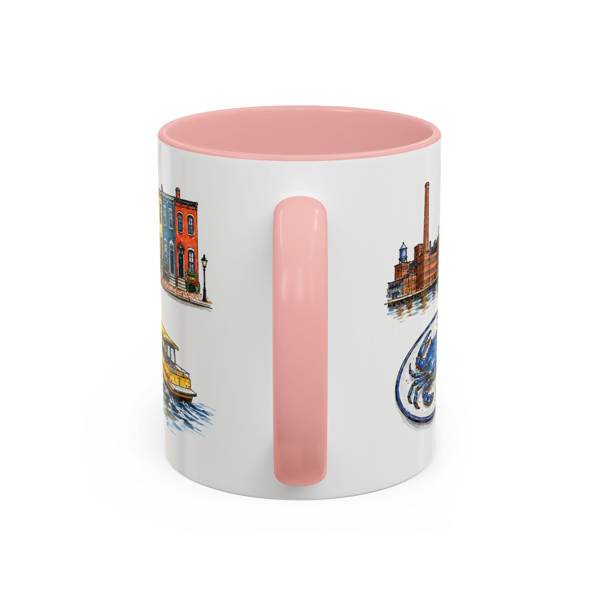 Baltimore Illustrated Travel Mug | City Souvenir Accent Coffee Mug | 11oz 15oz Ceramic Cup