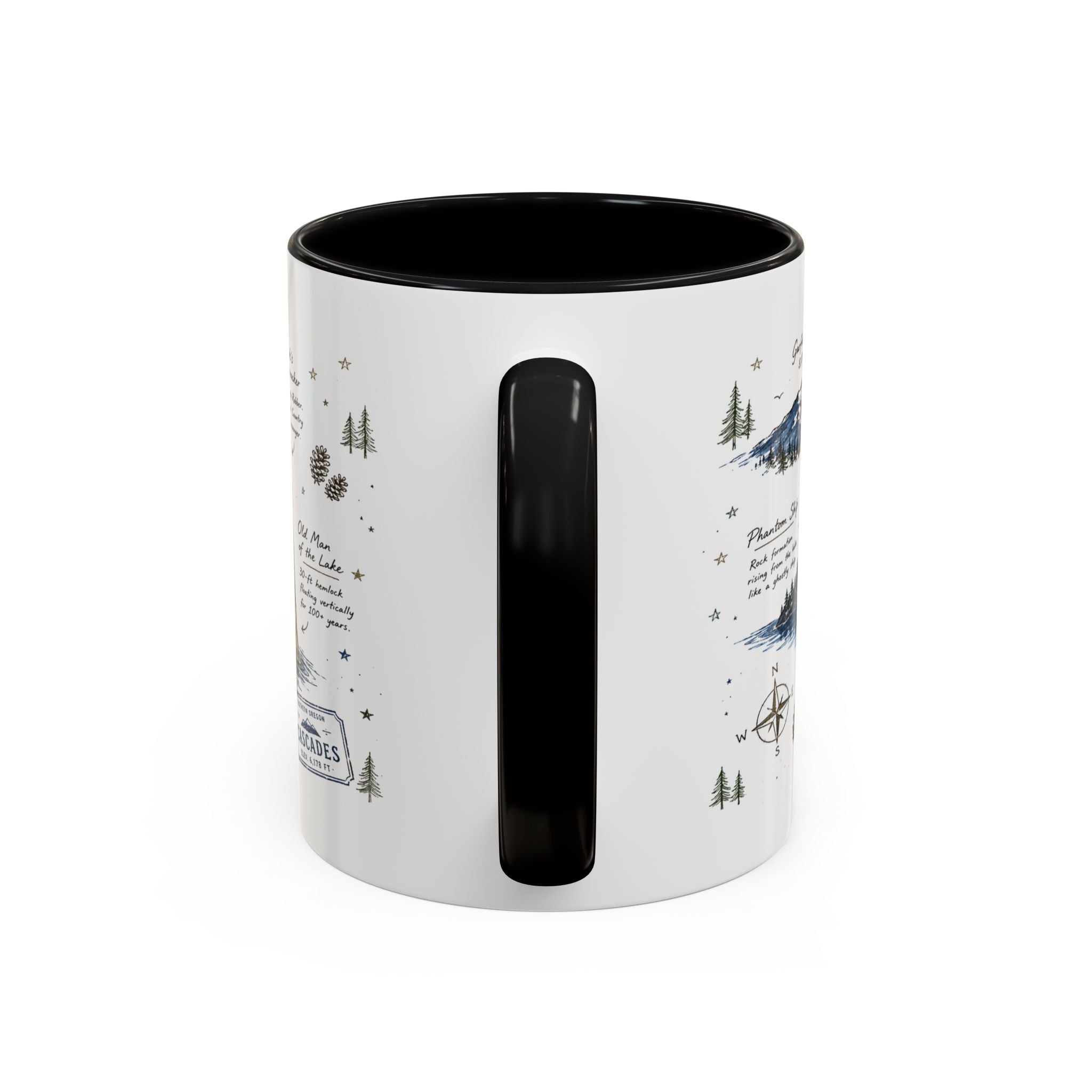 Crater Lake National Park Coffee Mug | Oregon Volcano Blue Lake Hiking Gift | Accent Color Ceramic 11oz 15oz